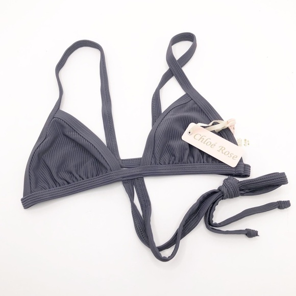 𝅺Chloe Rose Gray ribbed bikini top - Picture 11 of 13